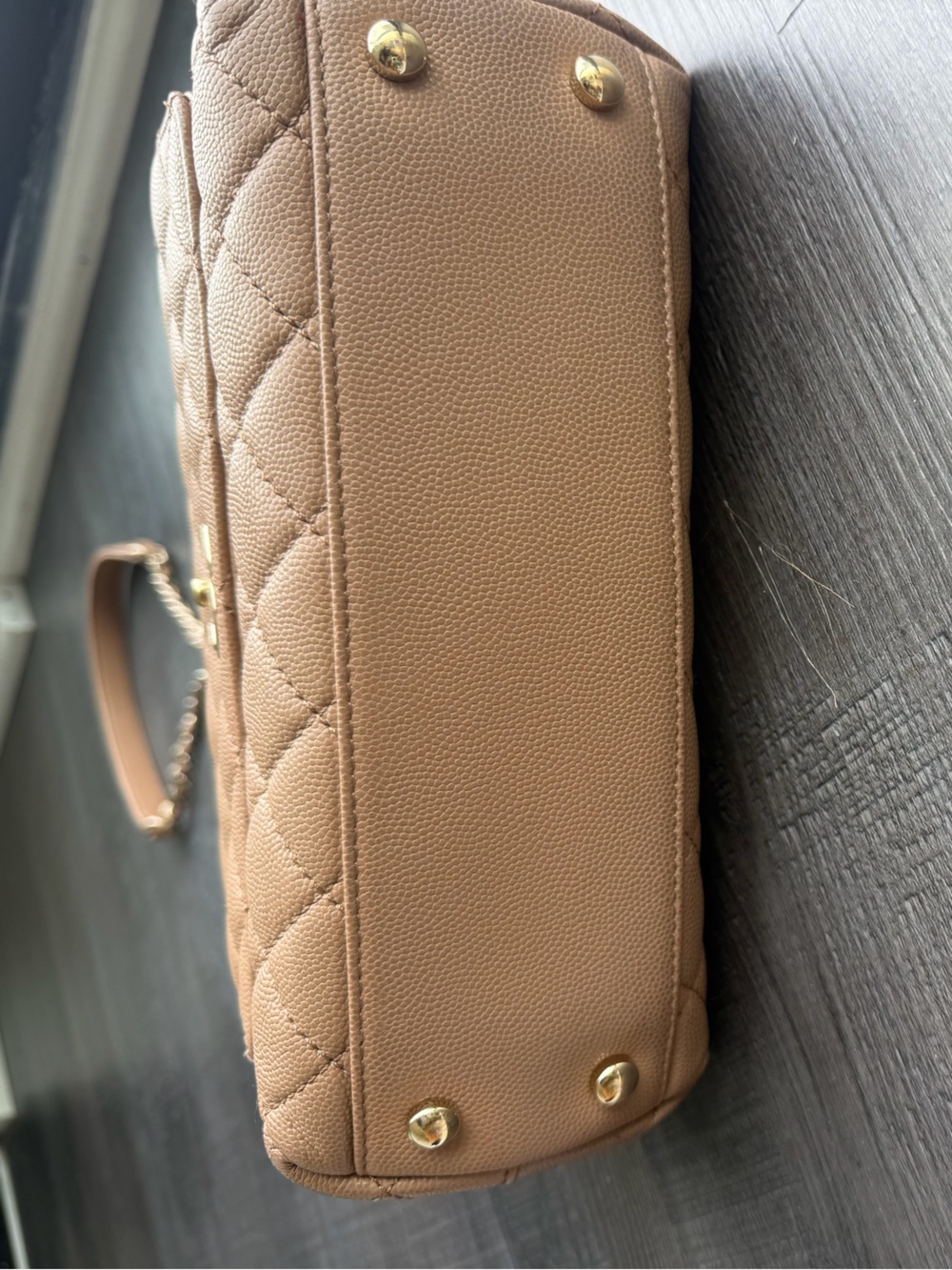 CHANEL Quilted Crossbody Top-Handle Bag in Tan - Picture 5 of 9
